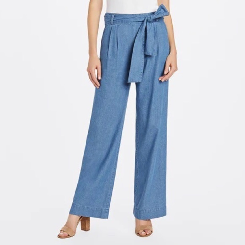 Draper James Wide Leg Chambray Pants